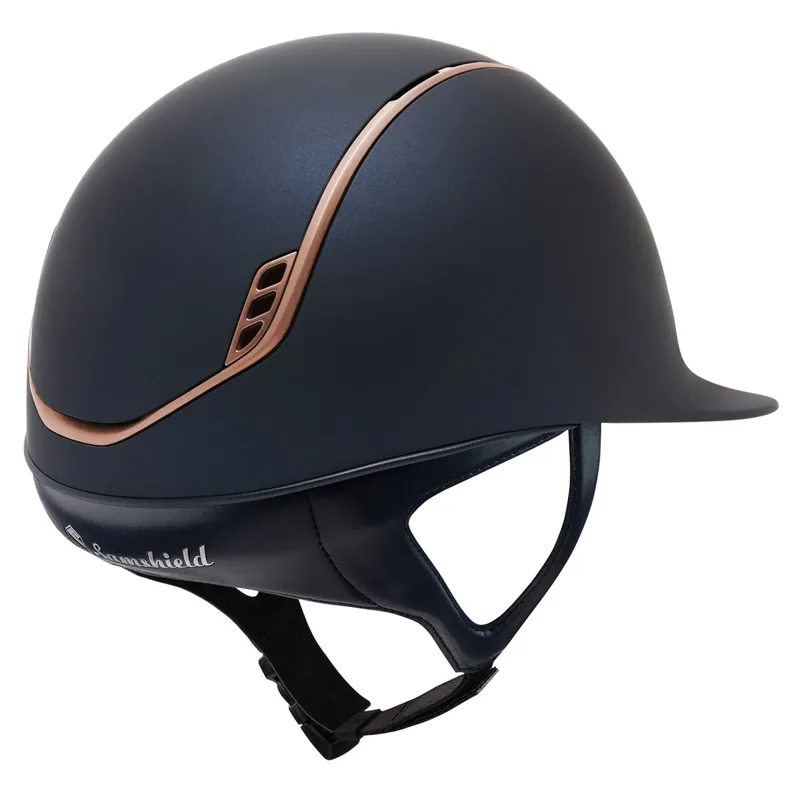 Samshield Shadowmatt 2.0 Matt Trim Riding Helmet - Blue/Rose Gold-1
