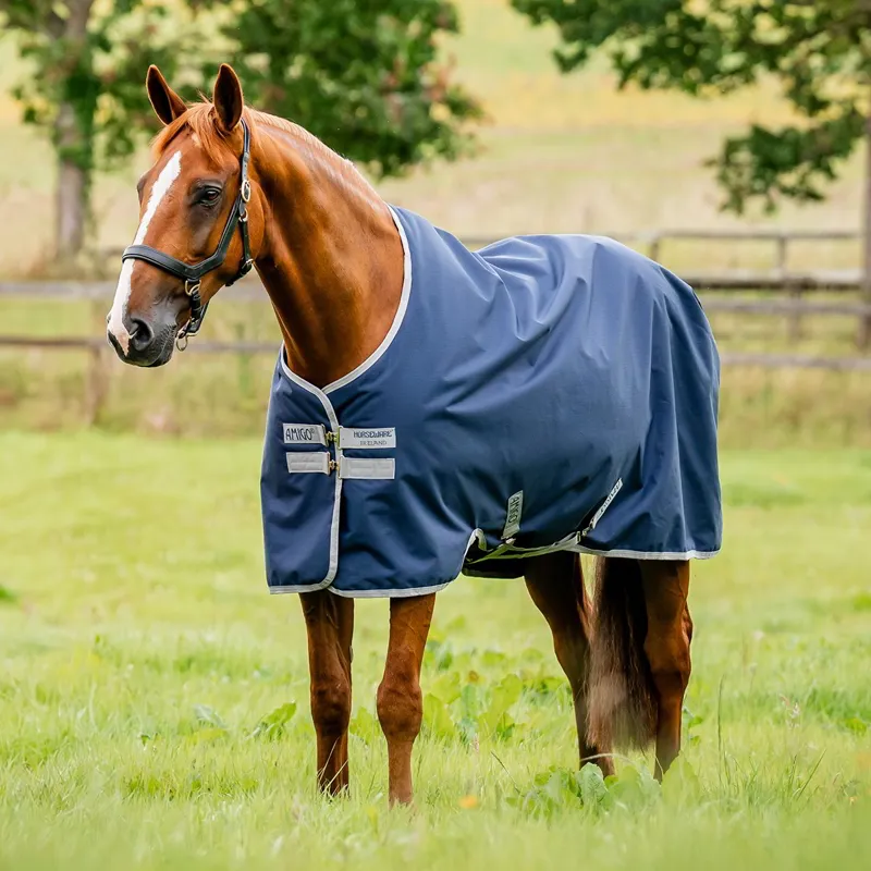 Amigo Ripstop 900D Standard Neck 0g Turnout Sheet - Navy/Titanium Grey