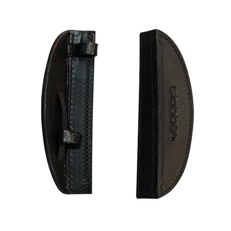 Stubben Leather Bridle Blinkers - Ebony Brown-1