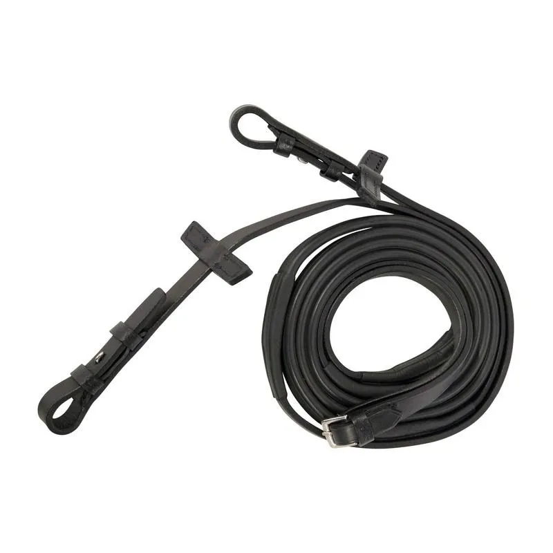 Stubben Slimline Rubber Grip Reins - Black-1