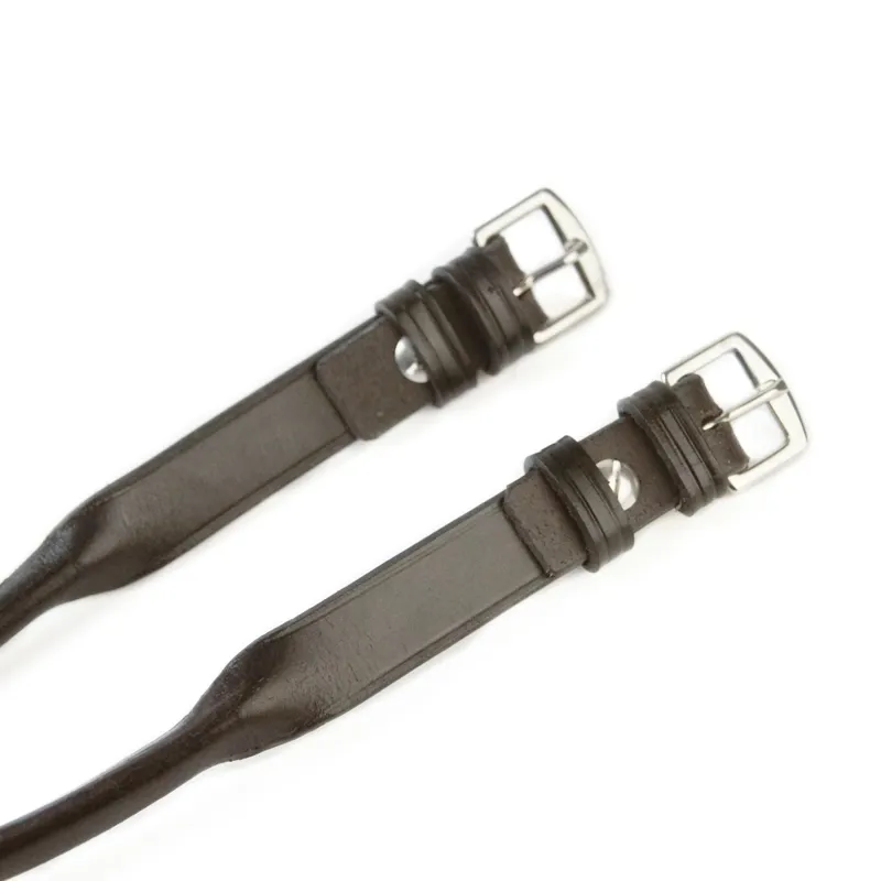 Stephens Rolled Leather Gag Cheeks - Havana/Silver-2