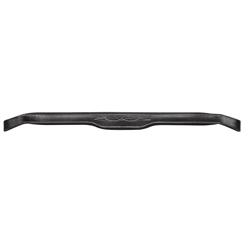 Equiline BB0418 Shaped Browband with Stitching - Black
