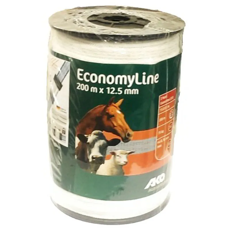 Stockshop Polytape Electric Fencing Tape 12.5mm x 200m - White-1