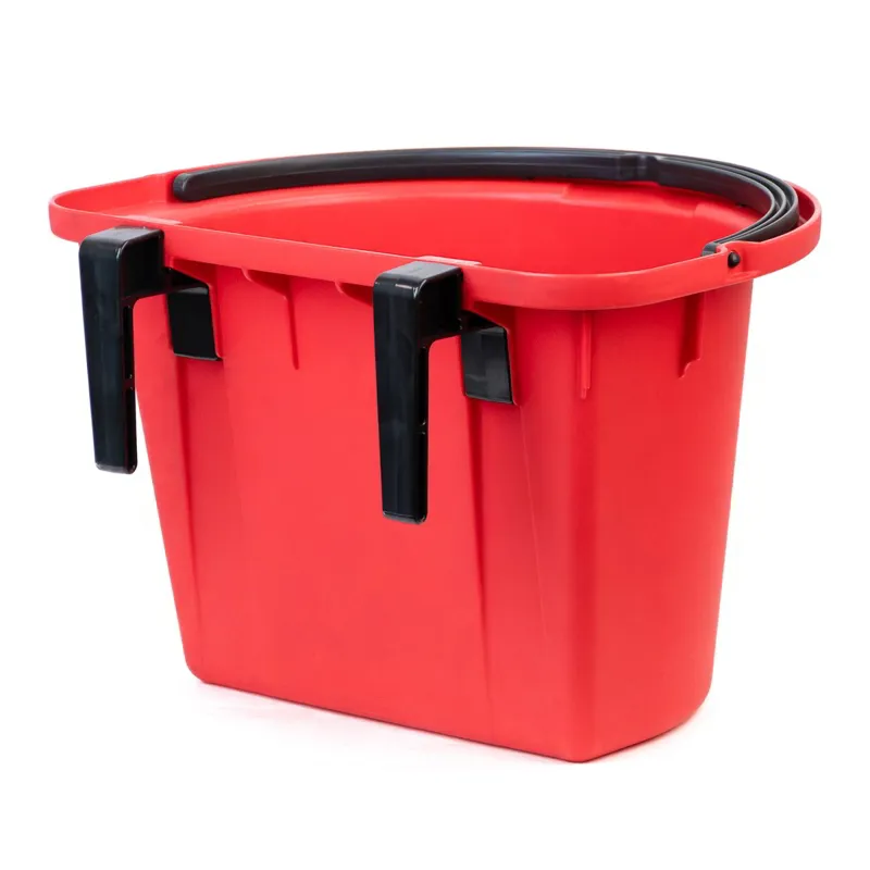 Stockshop Plastic Portable Hook Over Feed Feeder with Handle - Red-1