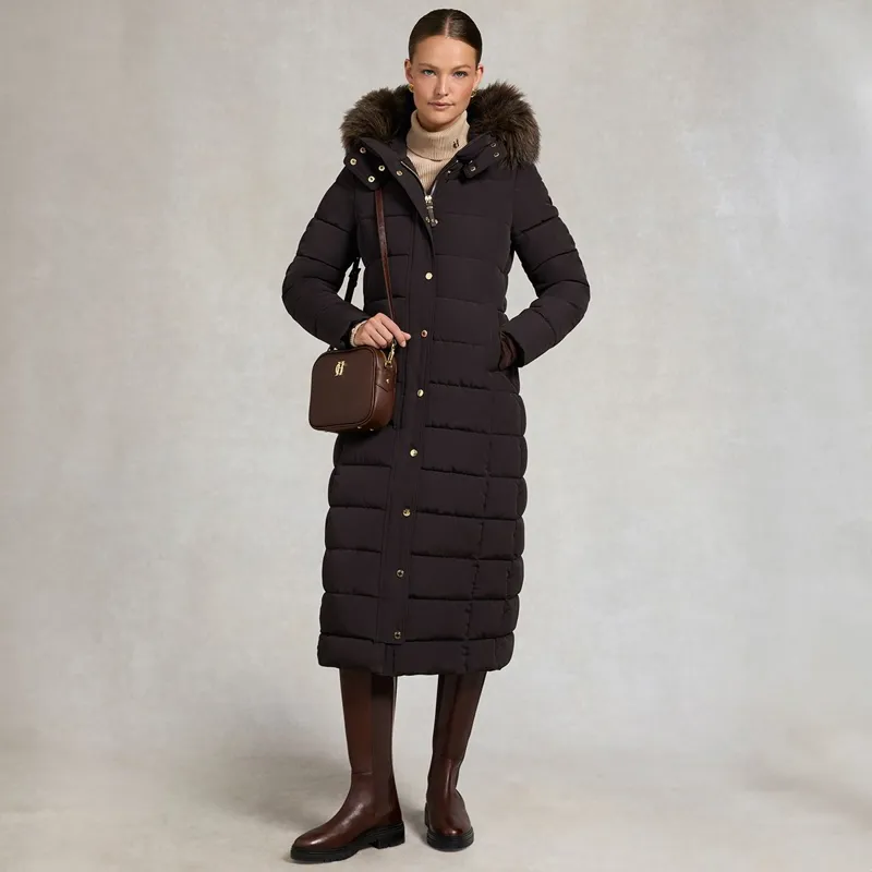 Holland Cooper Stoneleigh Women's Longline Quilted Coat - Chocolate-4