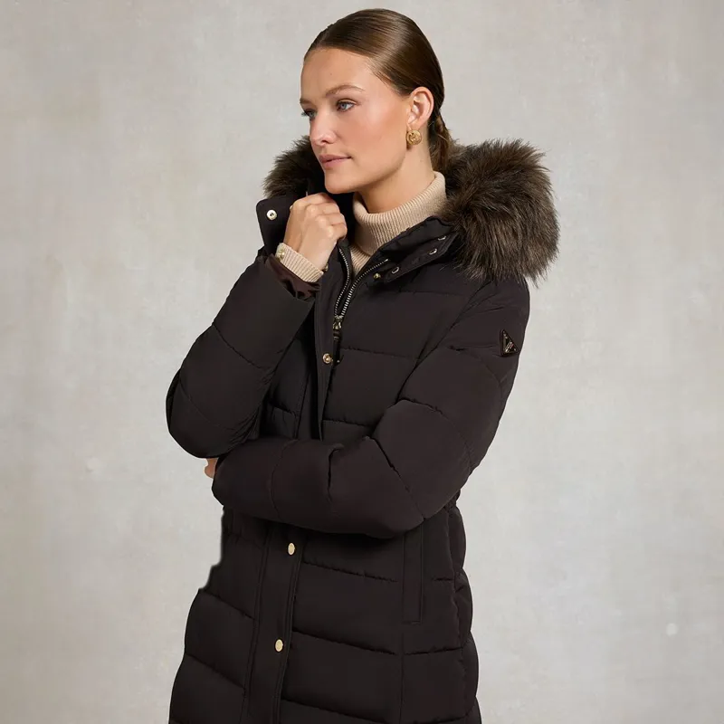 Holland Cooper Stoneleigh Women's Longline Quilted Coat - Chocolate-3