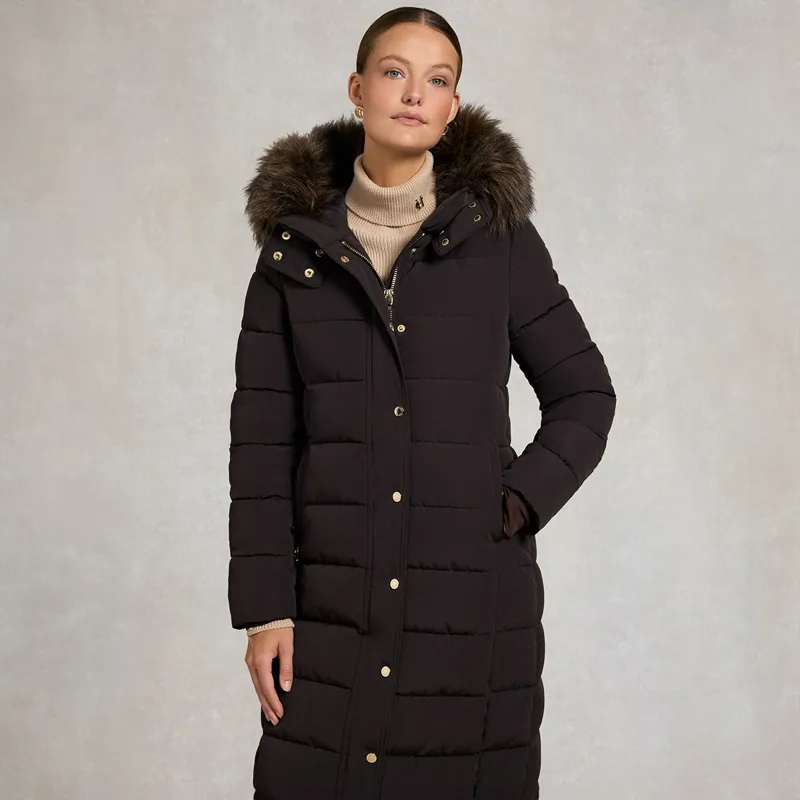 Holland Cooper Stoneleigh Women's Longline Quilted Coat - Chocolate-2