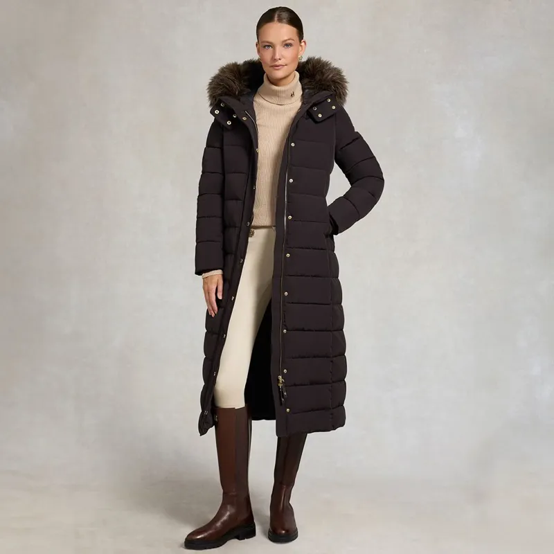 Holland Cooper Stoneleigh Women's Longline Quilted Coat - Chocolate-1