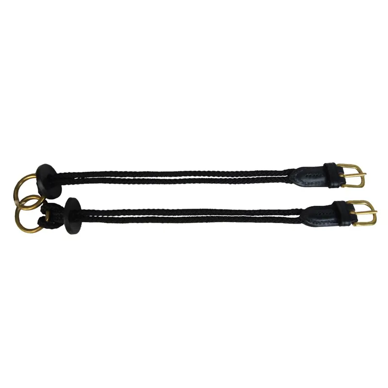Stephens Nylon/Leather Gag Cheeks - Black/Brass-1