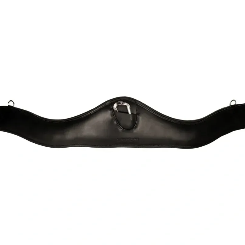 Stubben Contour Leather Girth with Elastic Ends - Black-1