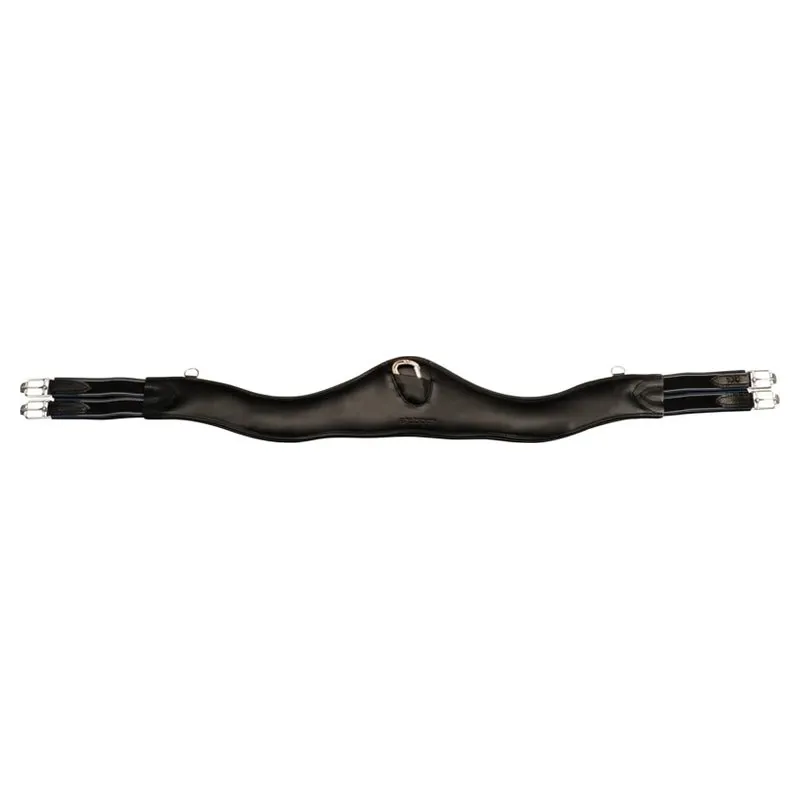Stubben Contour Leather Girth with Elastic Ends - Black