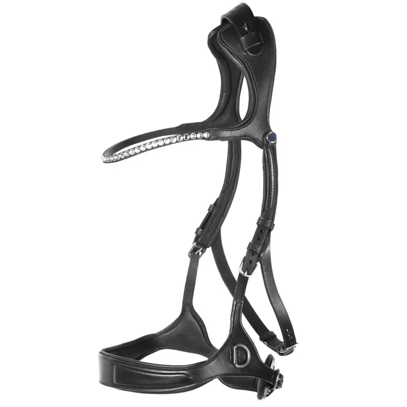 Stubben Freedom II 2530 Crystal Browband Bitless Bridle - Black