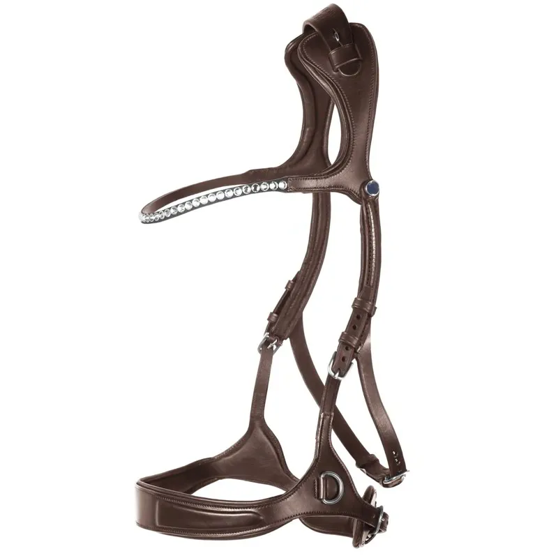 Stubben Freedom II 2530 Crystal Browband Bitless Bridle - Ebony Brown