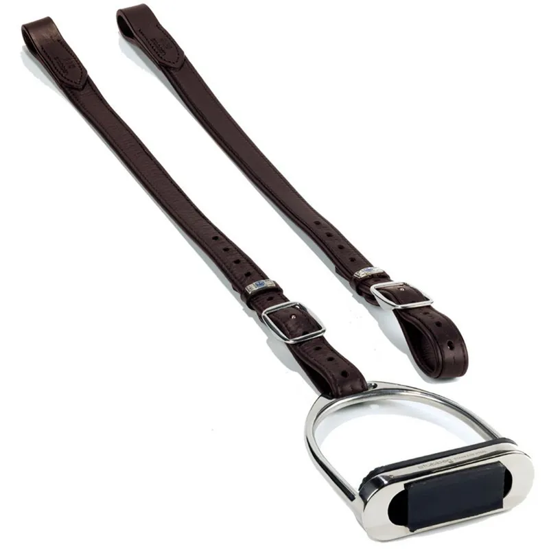 Stubben Mono De Luxe Stirrup Leathers - Ebony Brown-1