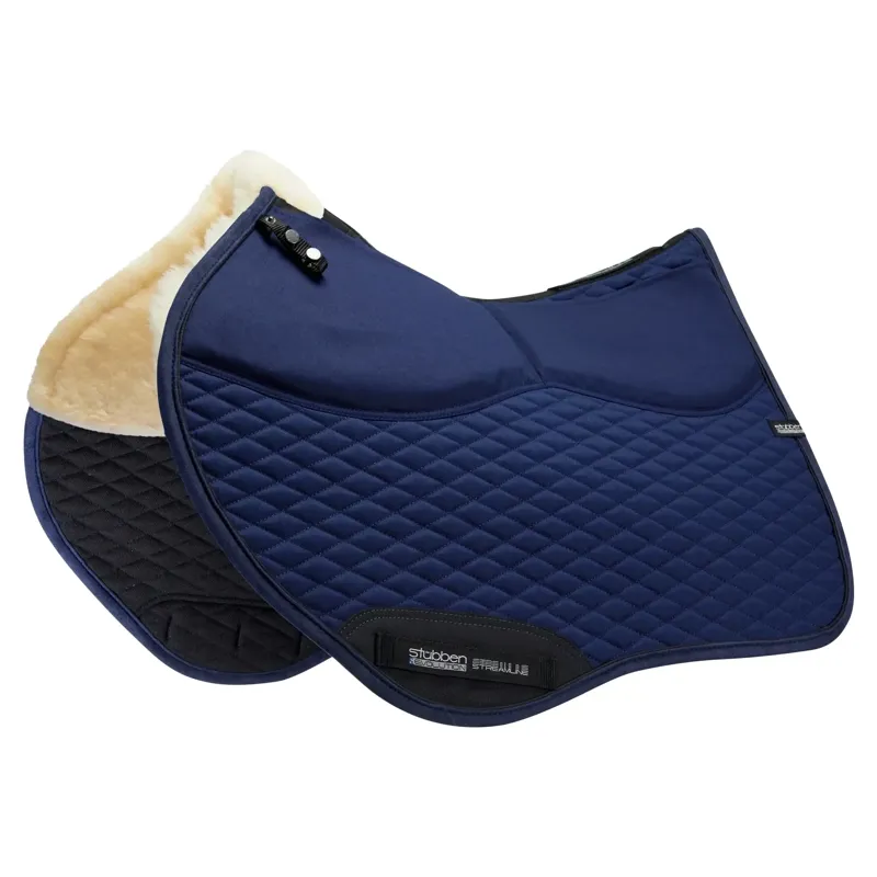 Stubben Streamline Adjuster Lambswool Show Jump Saddle Pad - Blue