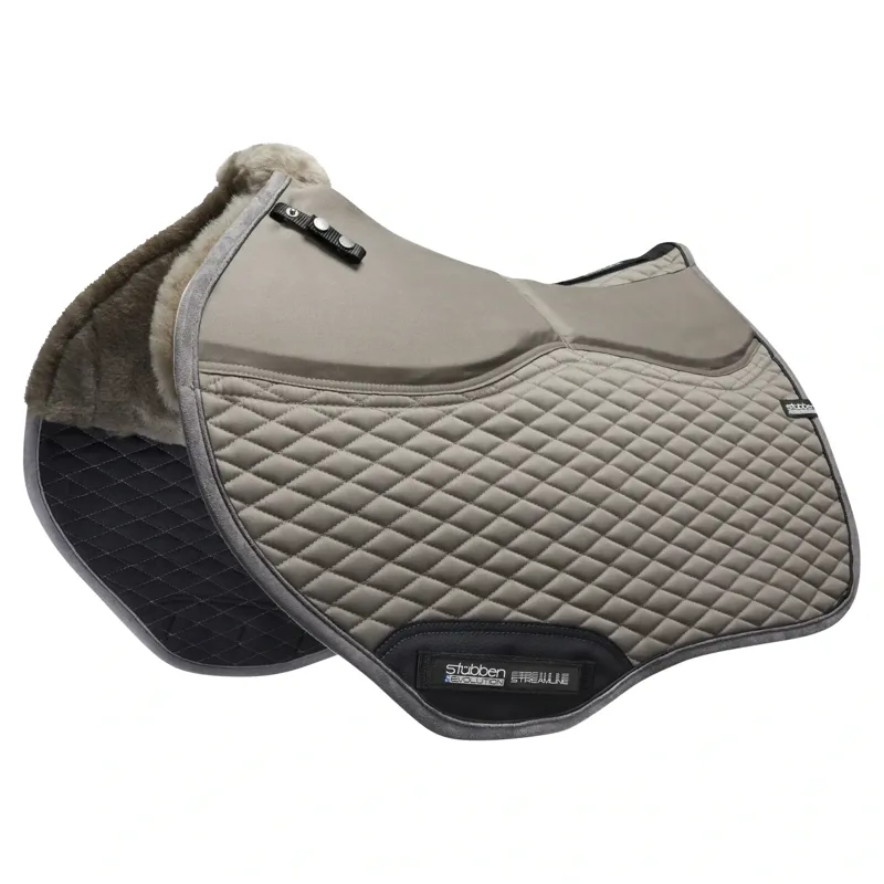 Stubben Streamline Adjuster Lambswool Show Jump Saddle Pad - Grey
