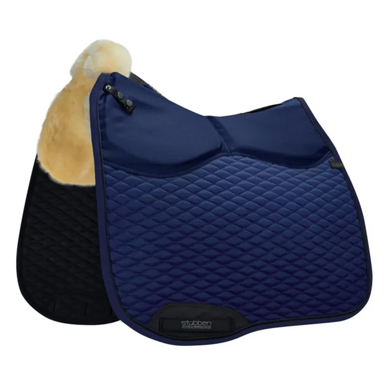Stubben Streamline Adjuster Lambswool Dressage Saddle Pad - Blue