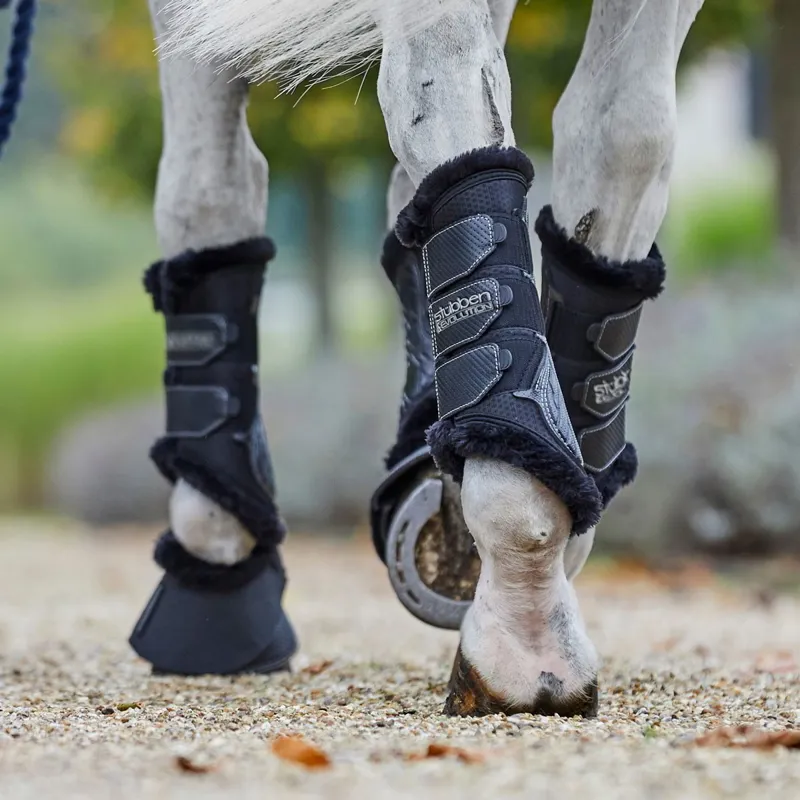 Stubben and Evolution Airflow Fleece Lined Brushing Boots - Black-1