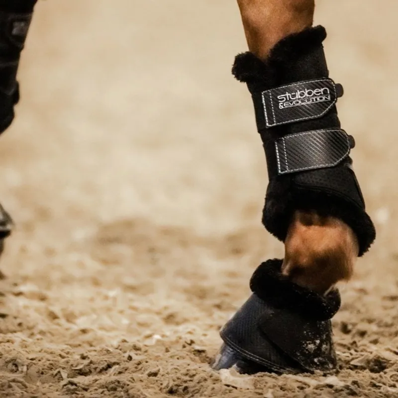 Stubben and Evolution Airflow Fleece Lined Brushing Boots - Black-3