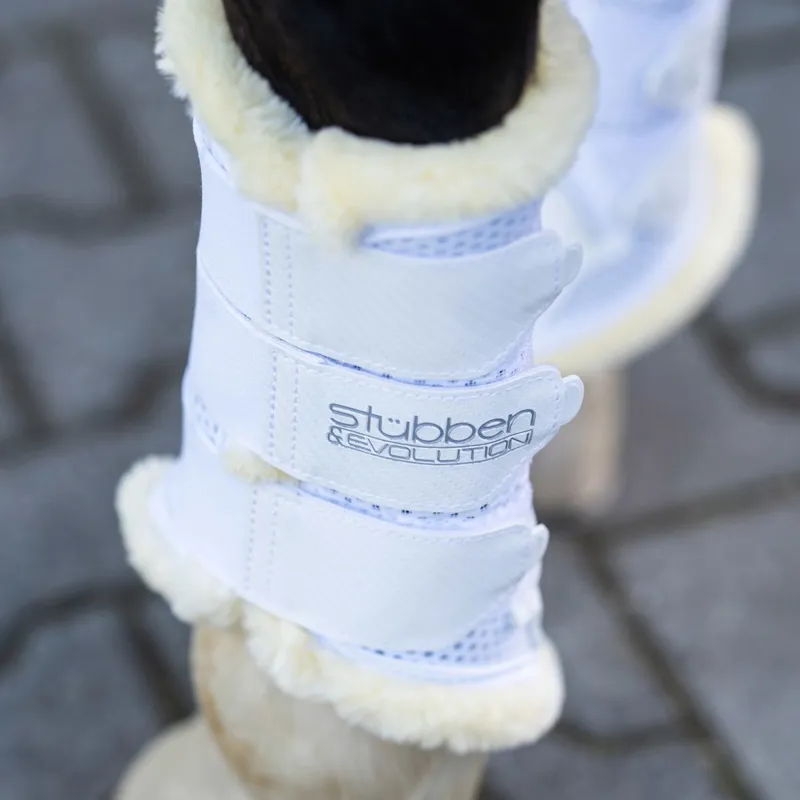 Stubben and Evolution Airflow Fleece Lined Splint Boots - White-5