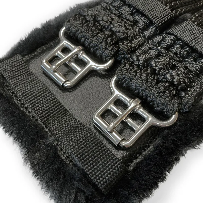 Stubben Cord Girth with Padded Buckle Ends - Black-2