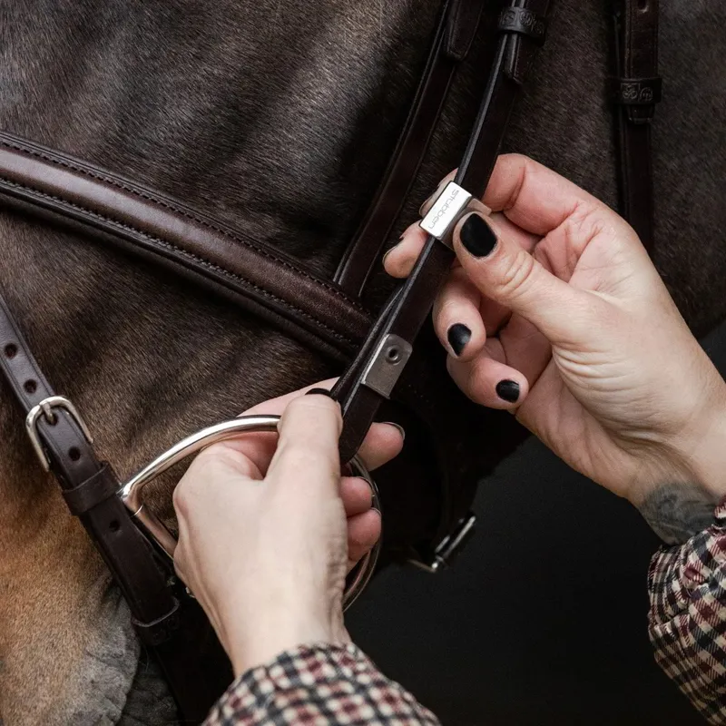Stubben Sligo Slide Lock Flash Bridle 2705 - Ebony Brown-2