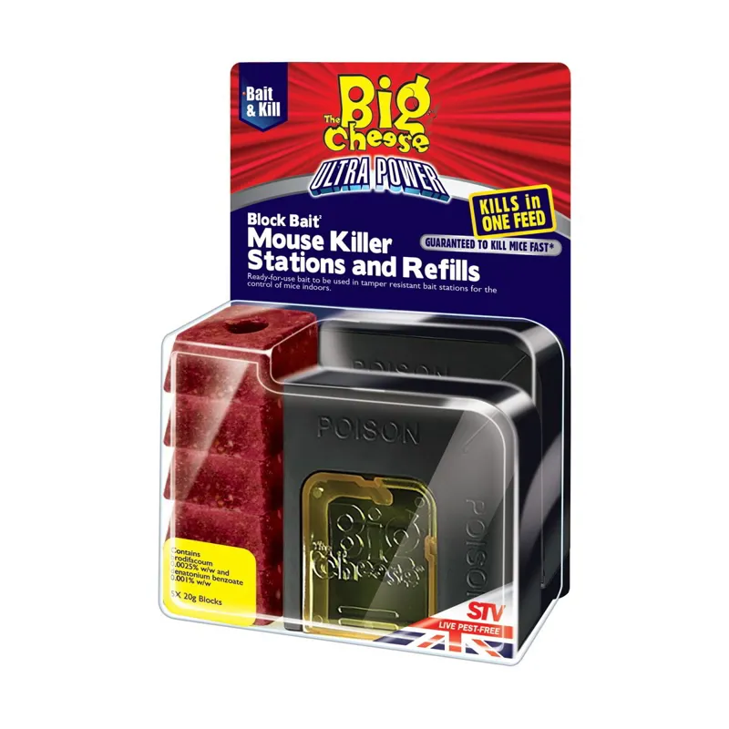 STV Big Cheese Ultra Power Block Bait Mouse Station and Refill