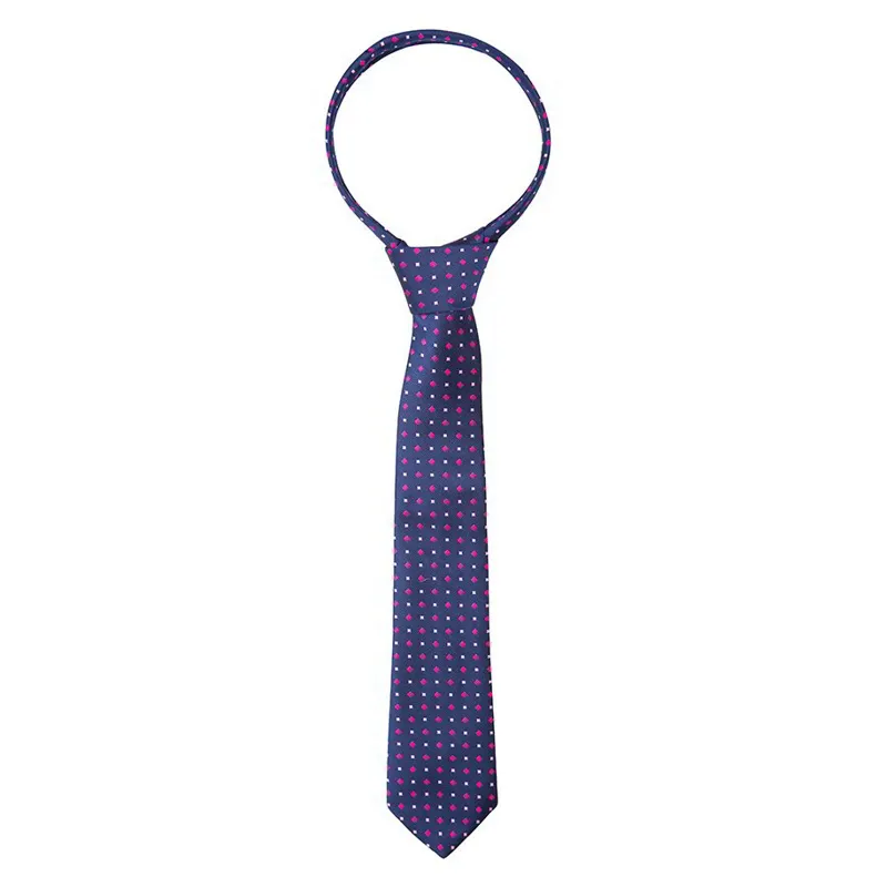 Supreme Products Adults Stock Tie - Navy/Pink Diamonds