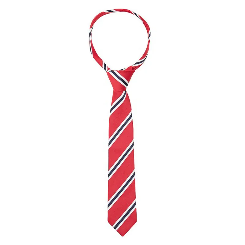 Supreme Products Junior Show Tie - Red/Navy Stripe-1