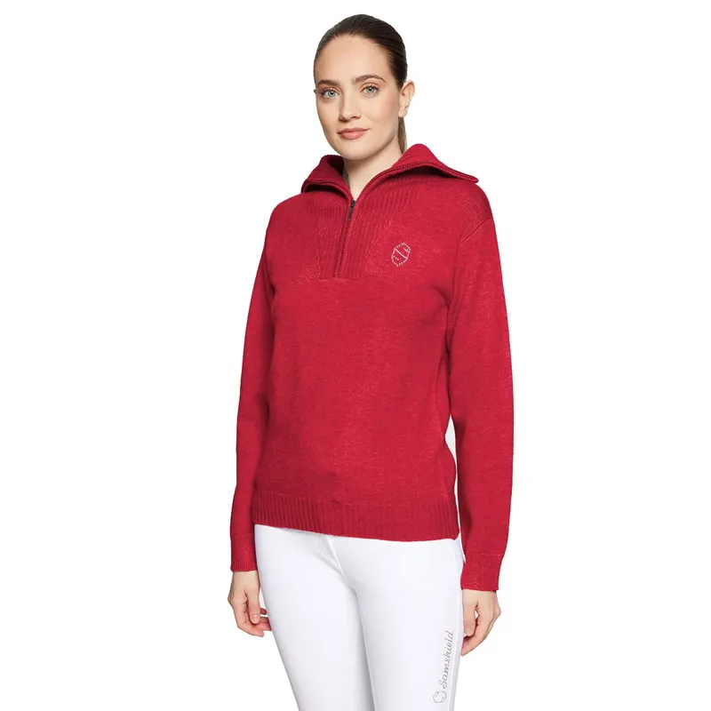 Samshield Suzanne Womens Half Zip Knit Sweater - Raspberry
