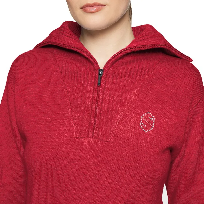 Samshield Suzanne Womens Half Zip Knit Sweater - Raspberry-1