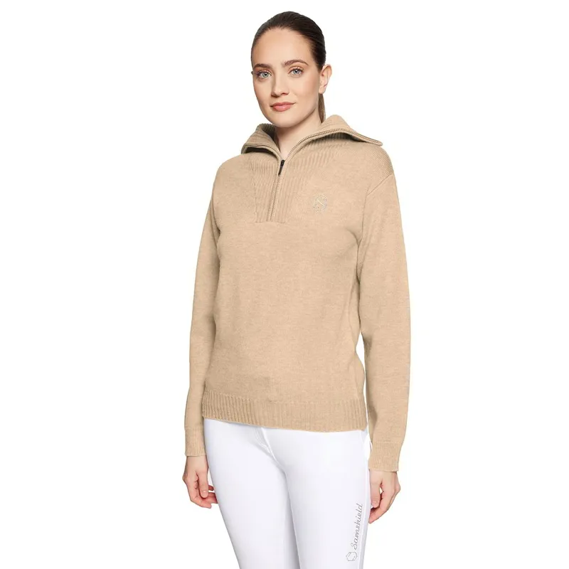 Samshield Suzanne Womens Half Zip Knit Sweater - Vanilla