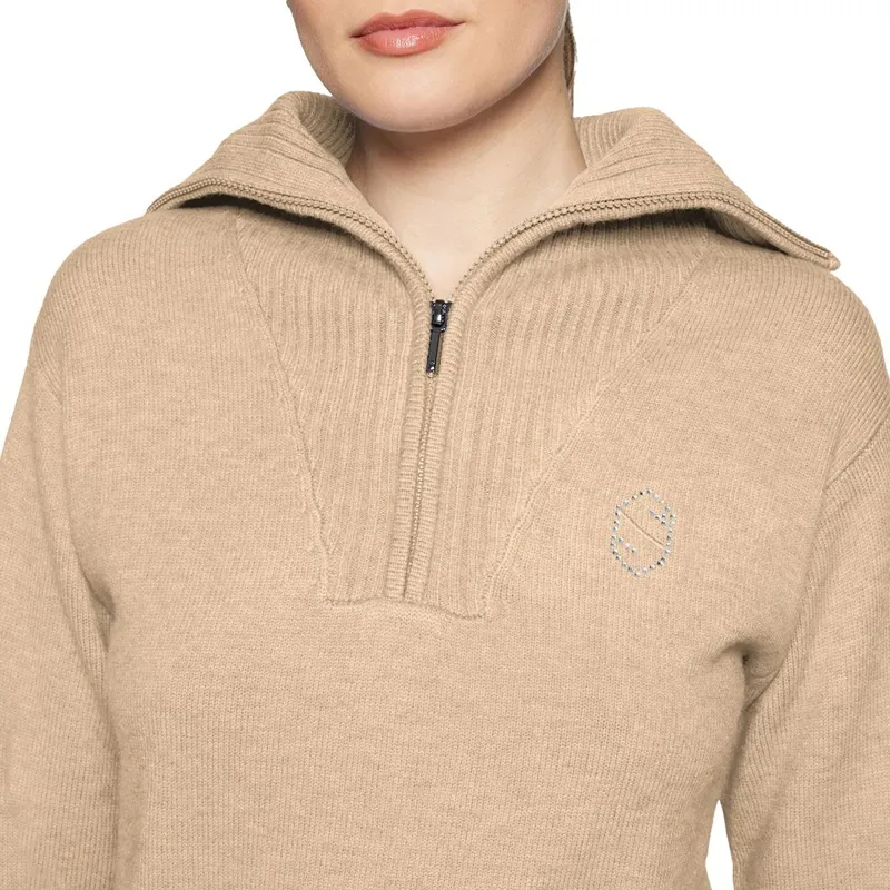 Samshield Suzanne Womens Half Zip Knit Sweater - Vanilla-1