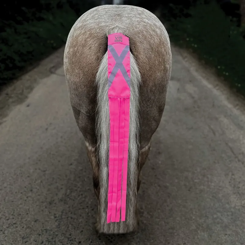 Equetech Vision Hi-Vis Horse Tail Tassels - Pink-1