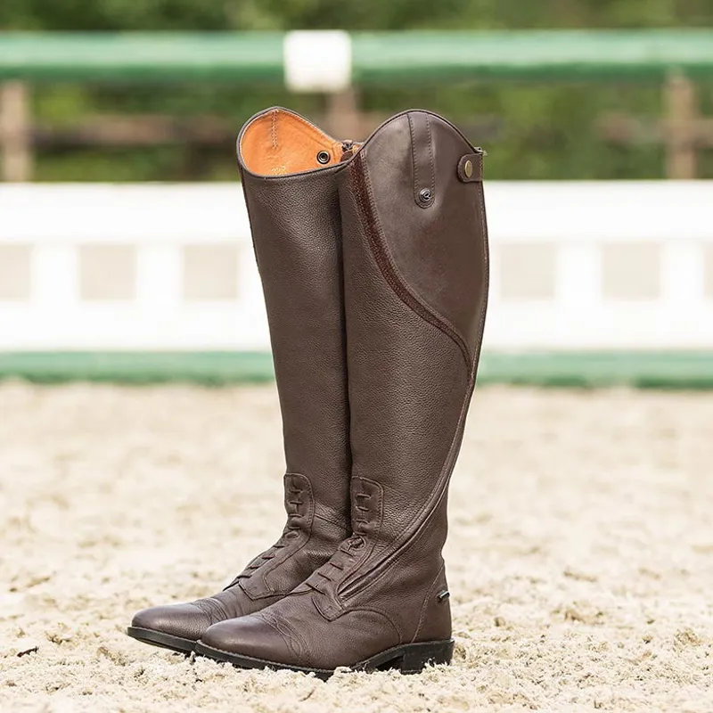 QHP Tamar Youth Tall Boots - Wide Calf - Brown-1