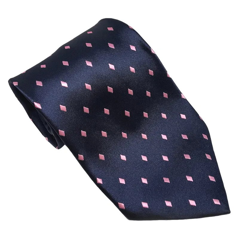 Equetech Diamond Adults Show Stock Tie - Navy/Pink