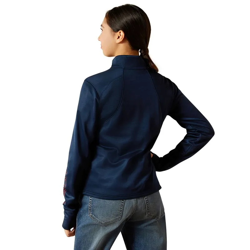Ariat Team EQ 1/4 Zip Junior Sweatshirt - Navy-2