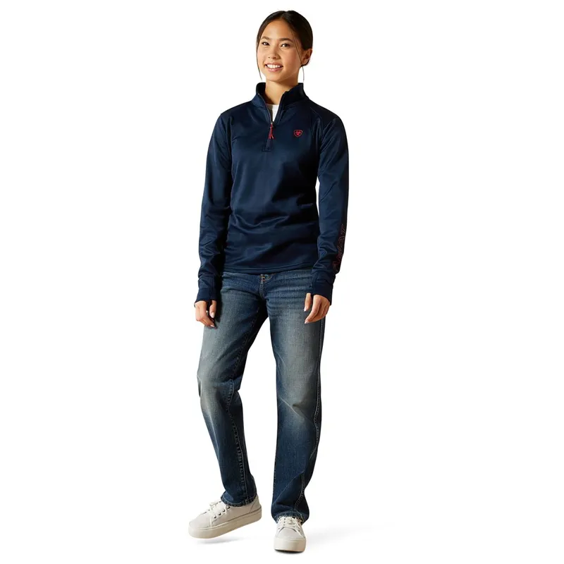 Ariat Team EQ 1/4 Zip Junior Sweatshirt - Navy-1