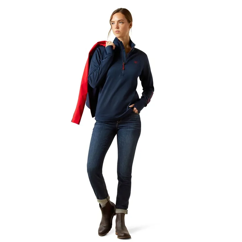 Ariat Team EQ 1/2 Zip Women's Pullover - Navy-4