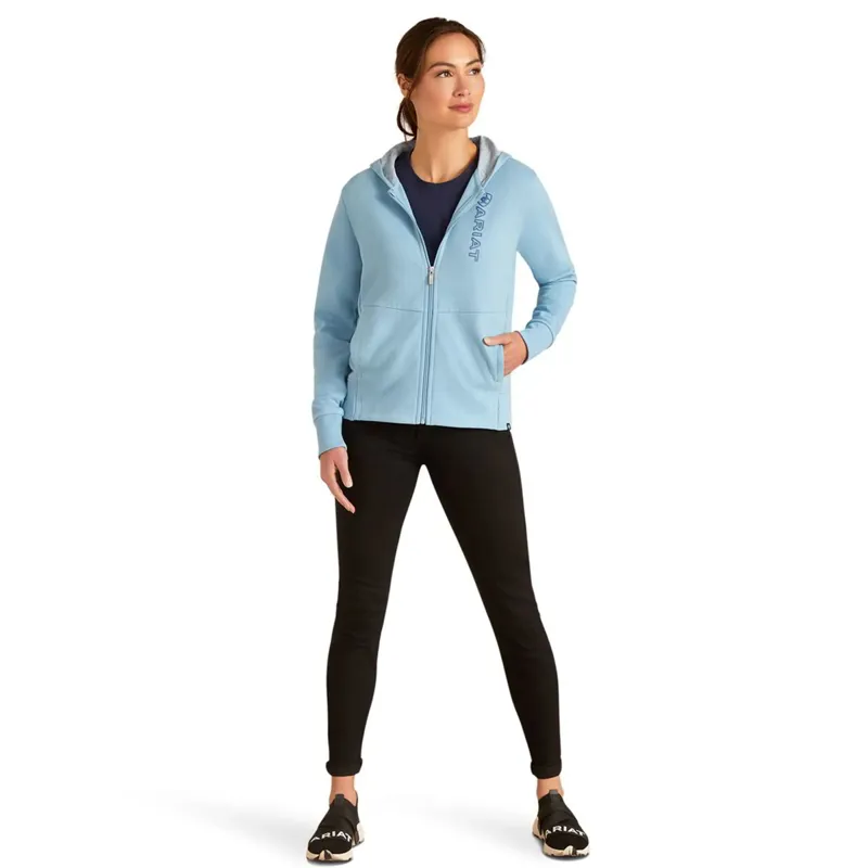 Ariat Team Logo Full Zip Women's Hoodie - North Atlantic-1