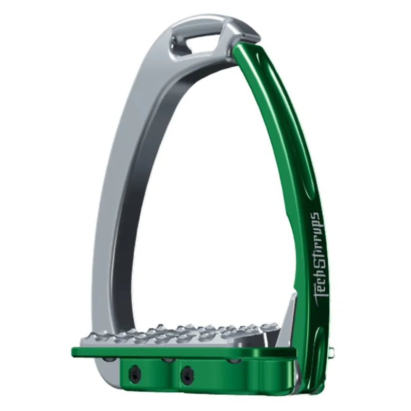 Tech Stirrups Venice Fit 8 Safety Stirrups - Silver/Green