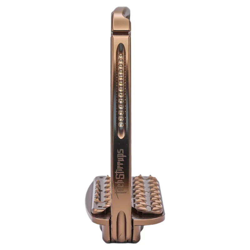 Tech Venice Swarovski Sloped Evo Safety Stirrups - Leopard Brown-3