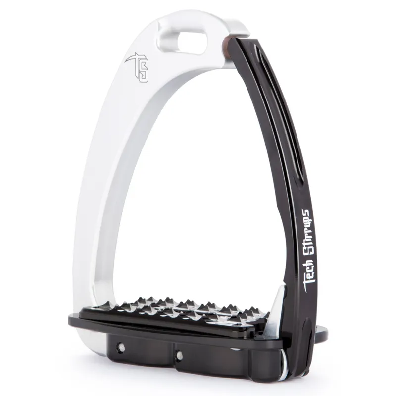 Tech Venice Sloped M Medium Safety Stirrups - Silver/Black