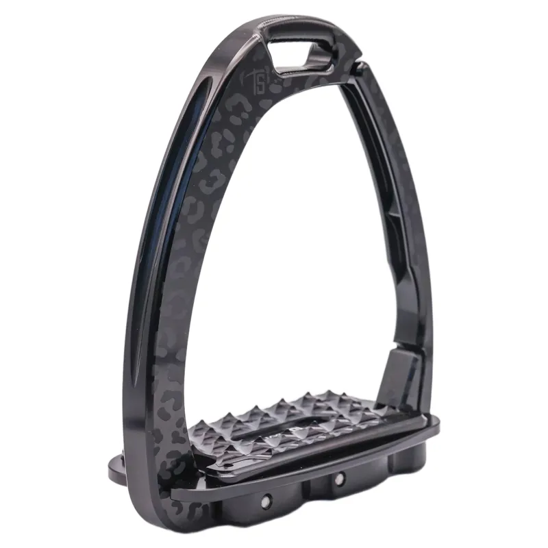 Tech Venice Sloped Evo Safety Stirrups - Leopard Black-3