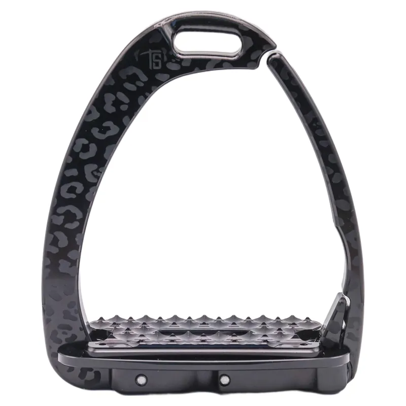 Tech Venice Sloped Evo Safety Stirrups - Leopard Black-2