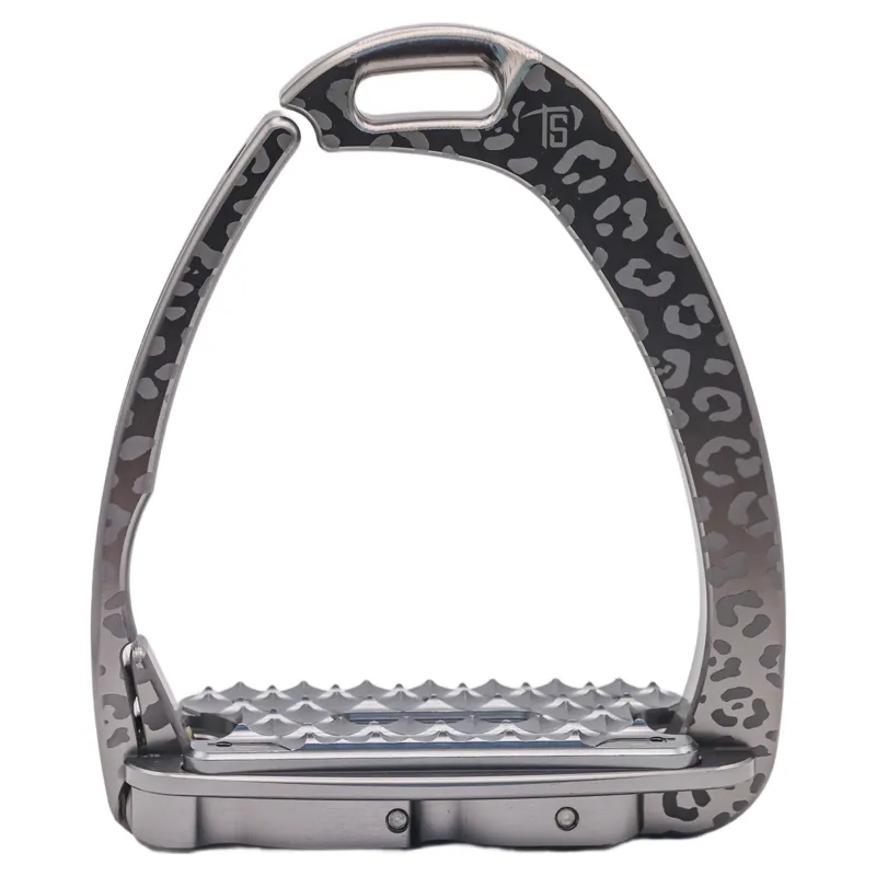 Tech Venice Sloped Evo Safety Stirrups - Leopard Titanium