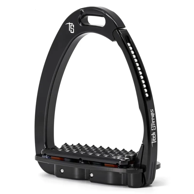 Tech Venice Swarovski Dressage Plus Stirrups - Black/Crystal