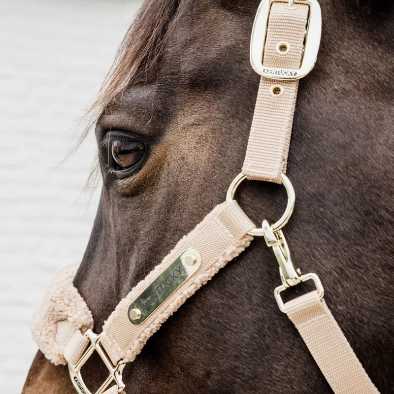 Kentucky Teddy Fleece Halter - Beige-2