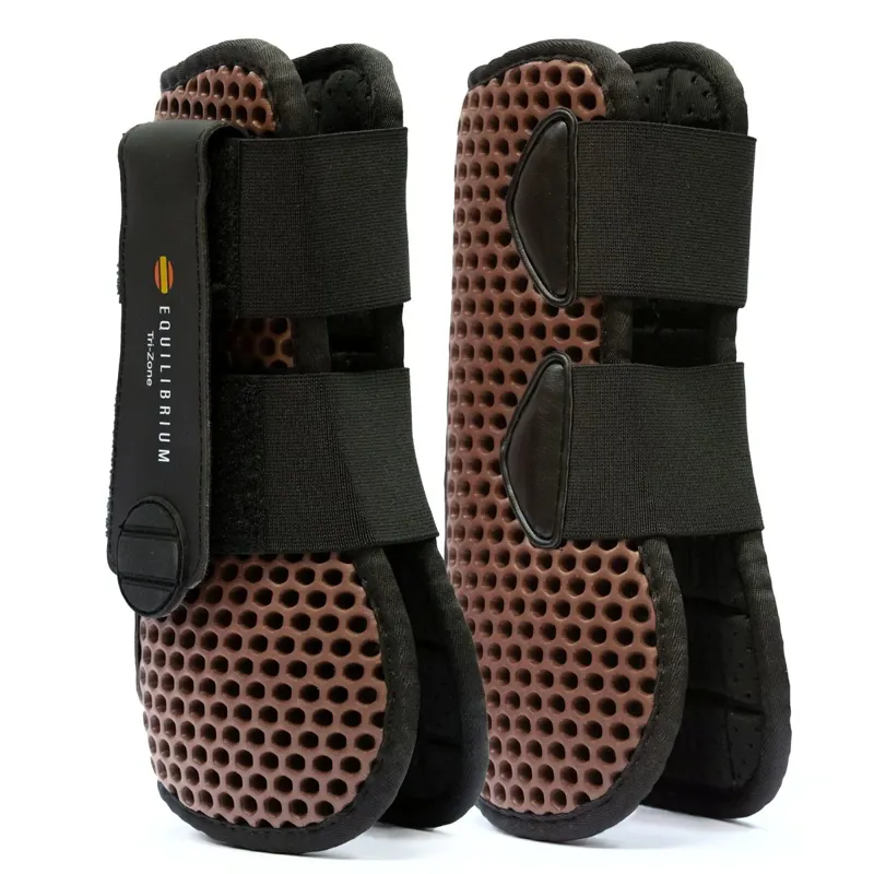Equilibrium Tri-Zone Open Front Tendon Boots - Brown