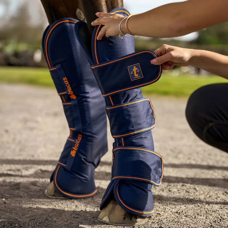 Bucas Therapy Shipping Boots - Navy/Orange-1